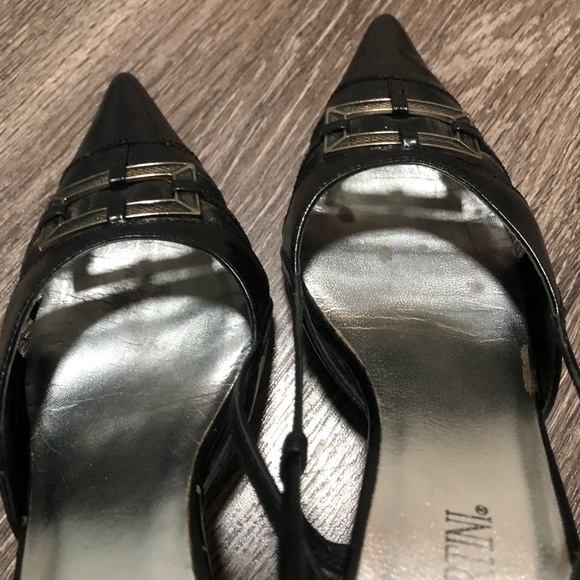 Vintage Franco Fortini "Marilyn" Black Leather Kitten Heel Pumps - Picture 9 of 10